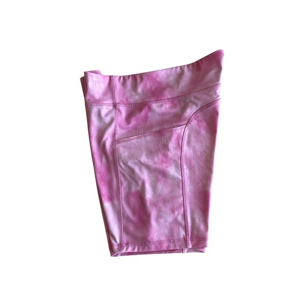 Athletic Works Girl's Spandex Shorts With Pockets Pink Tie Dye , Size XL - Picture 2 of 5